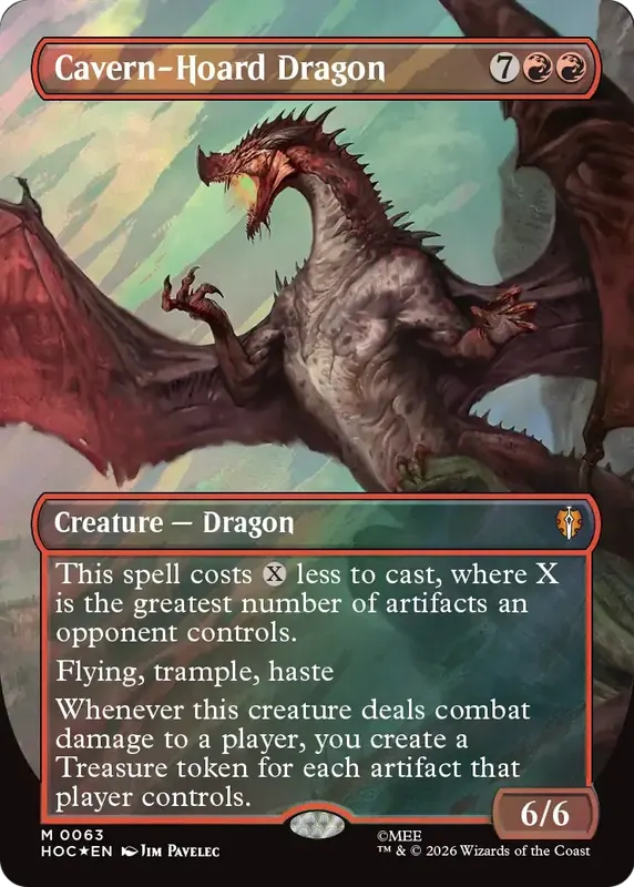 Cavern-Hoard Dragon (Borderless) (Surge Foil) [The Hobbit: Eternal-Legal]