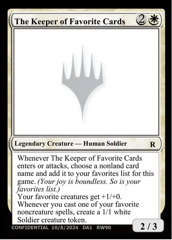 The Keeper of Favorite Cards [Unknown Event]