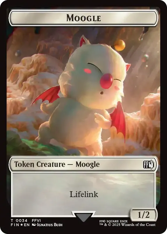 Moogle // Zombie Double-Sided Token (Surge Foil) [FINAL FANTASY Commander Tokens]