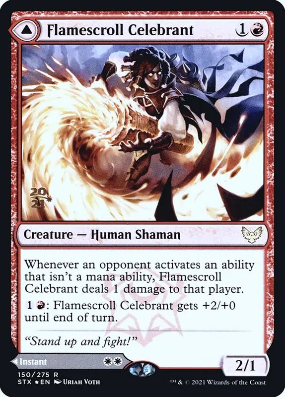 Flamescroll Celebrant // Revel in Silence [Strixhaven: School of Mages Promos]