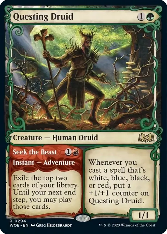 Questing Druid // Seek the Beast (Showcase) - Español [Wilds of Eldraine]