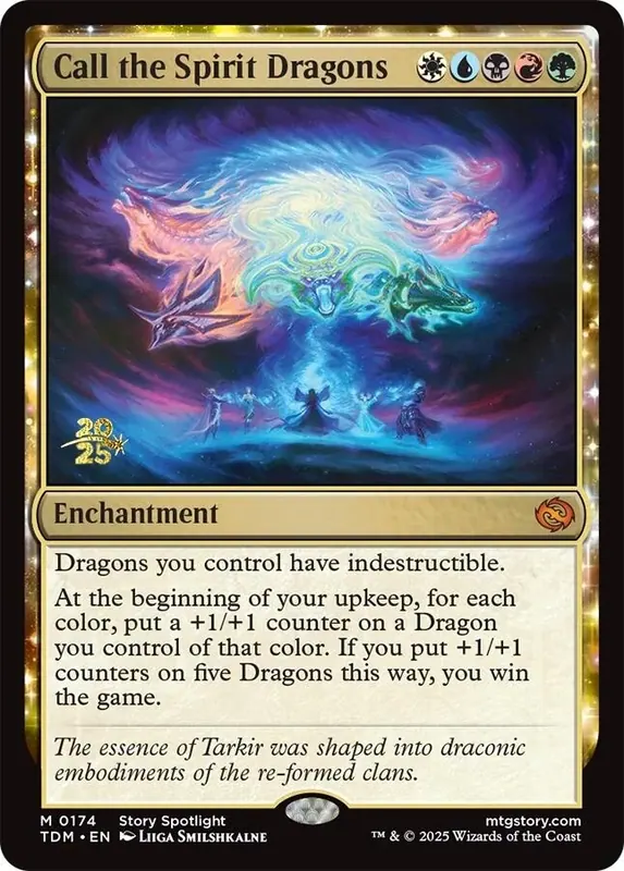 Call the Spirit Dragons [Tarkir: Dragonstorm Prerelease Cards] - Español