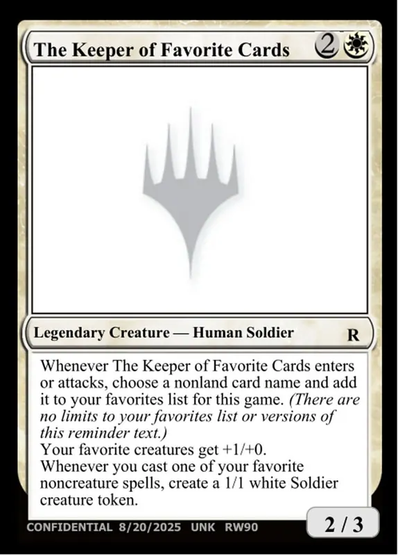 The Keeper of Favorite Cards [Unknown Event]