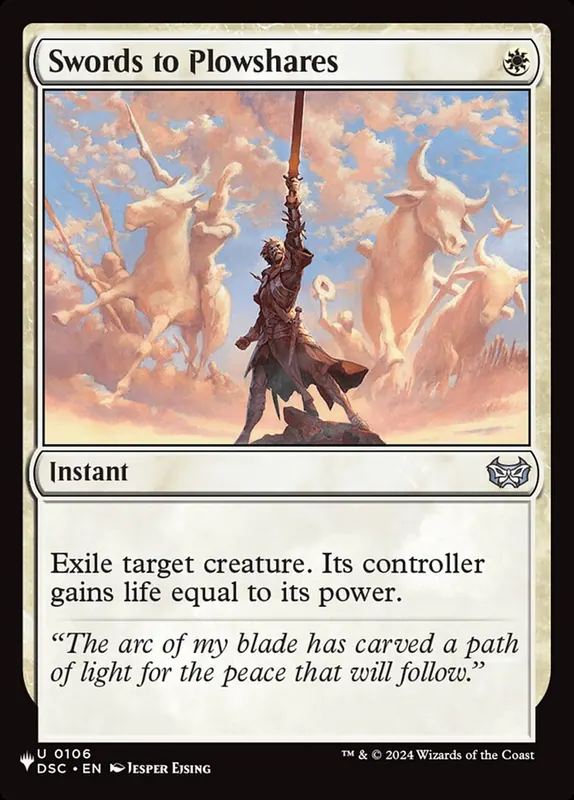 Swords to Plowshares [The List]