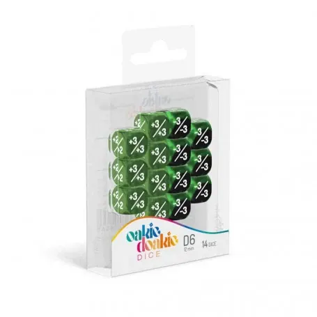 OAKIE DOAKIE DICE DICE D6 12 MM MÁRMOL / GEMIDICE POSITIVO Y NEGATIVO - VERDE