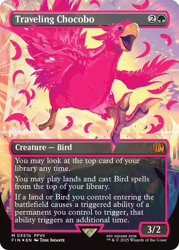 Traveling Chocobo (Borderless) (Neon Ink Pink) [FINAL FANTASY]