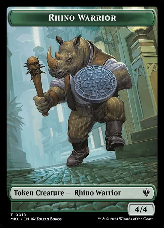 Rhino Warrior [Murders at Karlov Manor Commander Tokens]