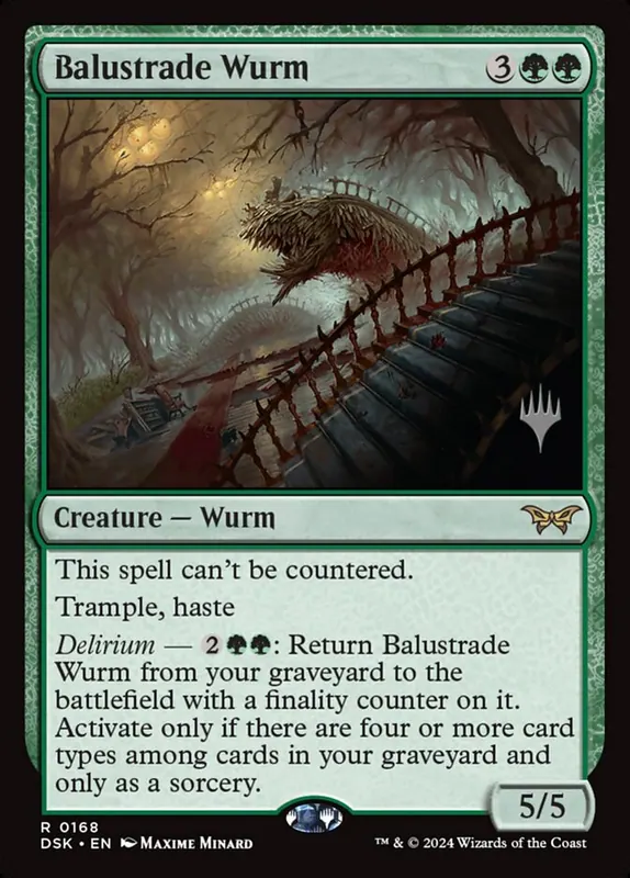 Balustrade Wurm [Duskmourn: House of Horror Promos]
