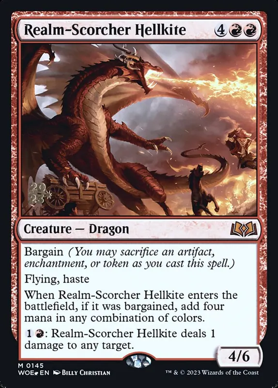 Realm-Scorcher Hellkite [Wilds of Eldraine Promos]