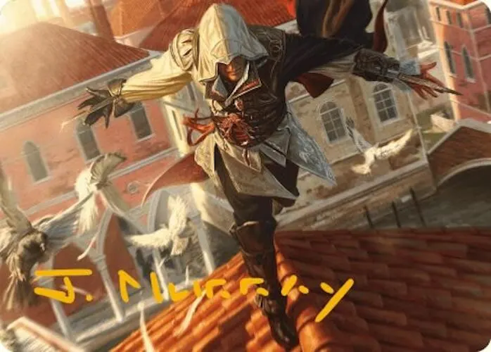 Ezio, Blade of Vengeance Art Card (Gold-Stamped Signature) [Assassin's Creed Art Series]