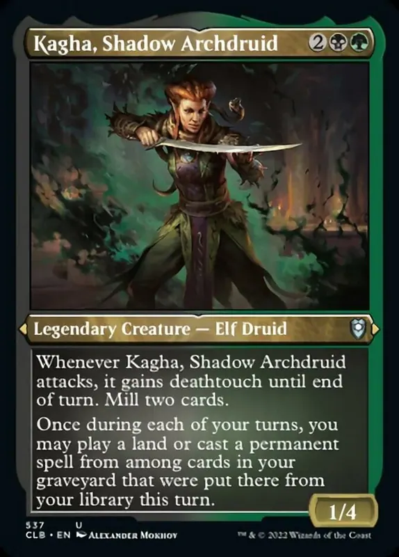 Kagha, Shadow Archdruid (Foil Etched) [Commander Legends: Battle for Baldur's Gate]
