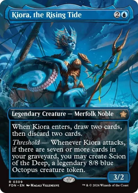 Kiora, the Rising Tide (Borderless) [Foundations] - Español