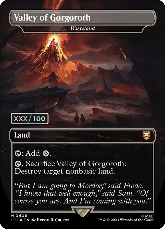 Valley of Gorgoroth - Wasteland (Borderless) (Serialized) [The Lord of the Rings: Tales of Middle-Earth Commander]