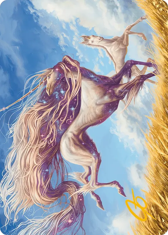 Nyxborn Unicorn Art Card (Gold-Stamped Signature) [Modern Horizons 3 Art Series]