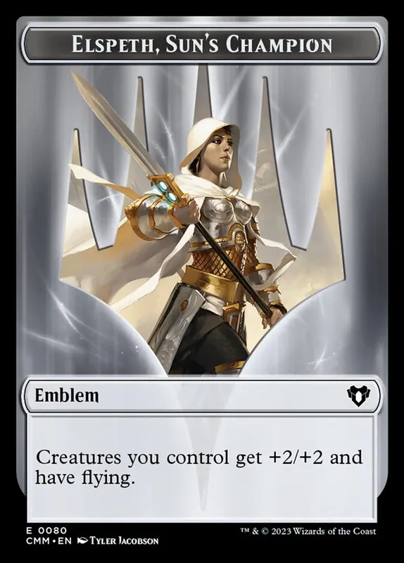 Elspeth, Sun's Champion Emblem [Commander Masters Tokens]
