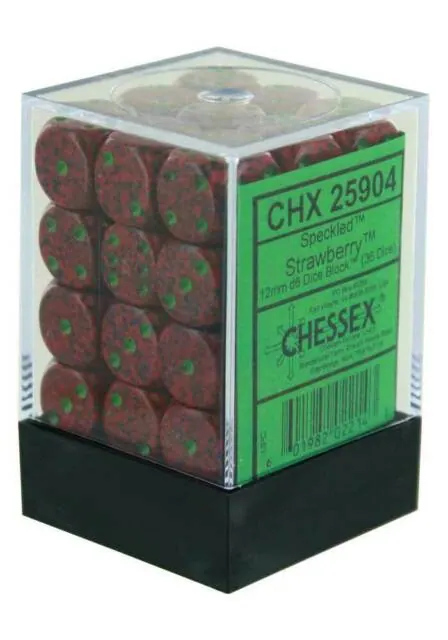 DADOS CHESSEX 12 MM STRAWBERRY SPECKLED